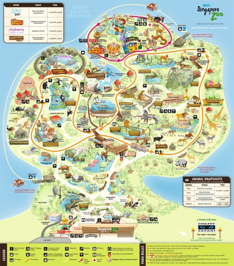 Map of the Singapore Zoo in Singapore